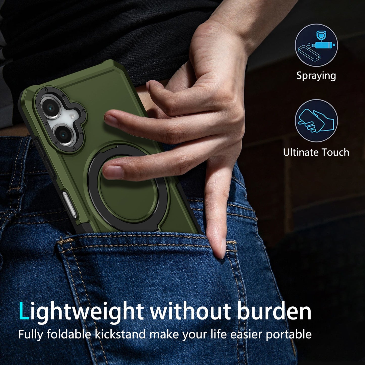 Galaxy A06 4G Kickstand Heavy Duty Case [Green]