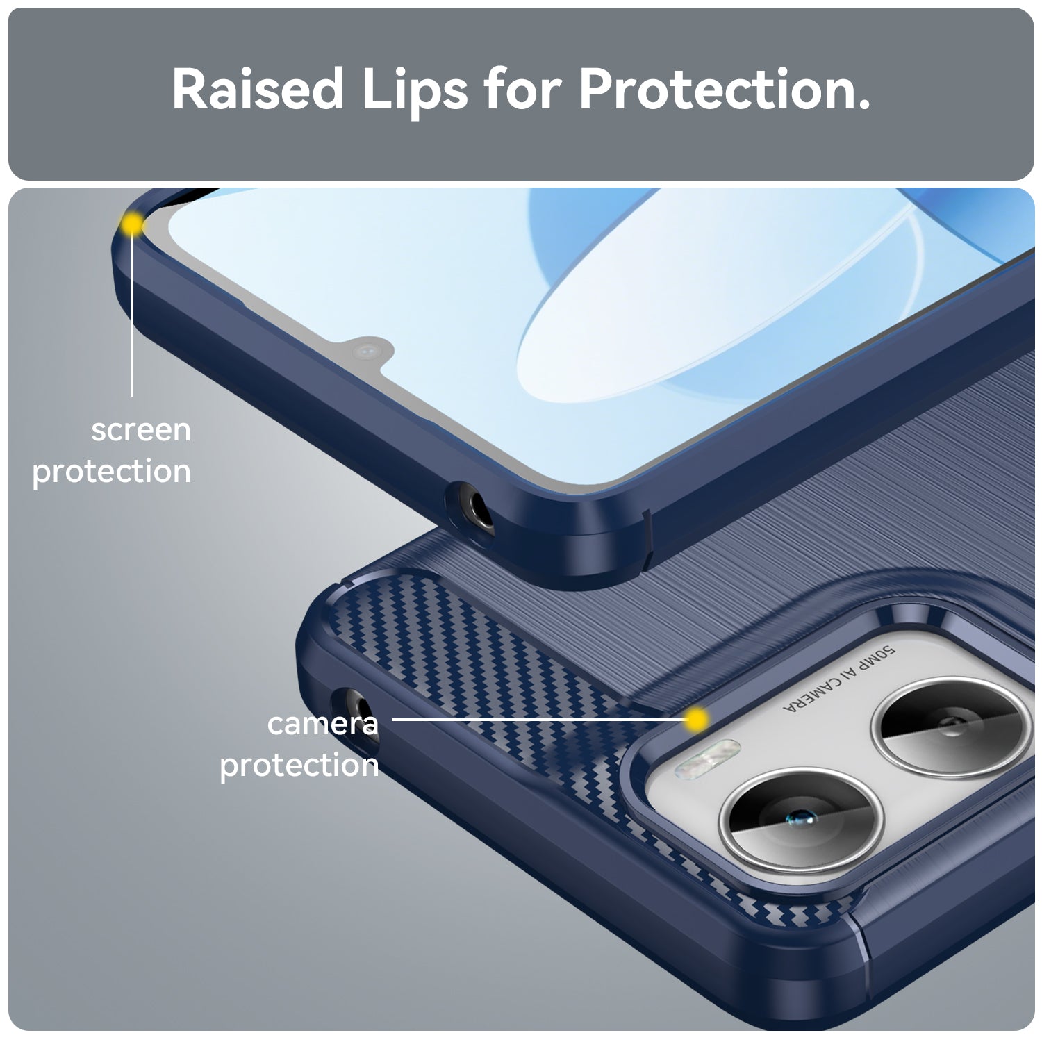 Moto G06 Carbon Fibre Case [Navy]
