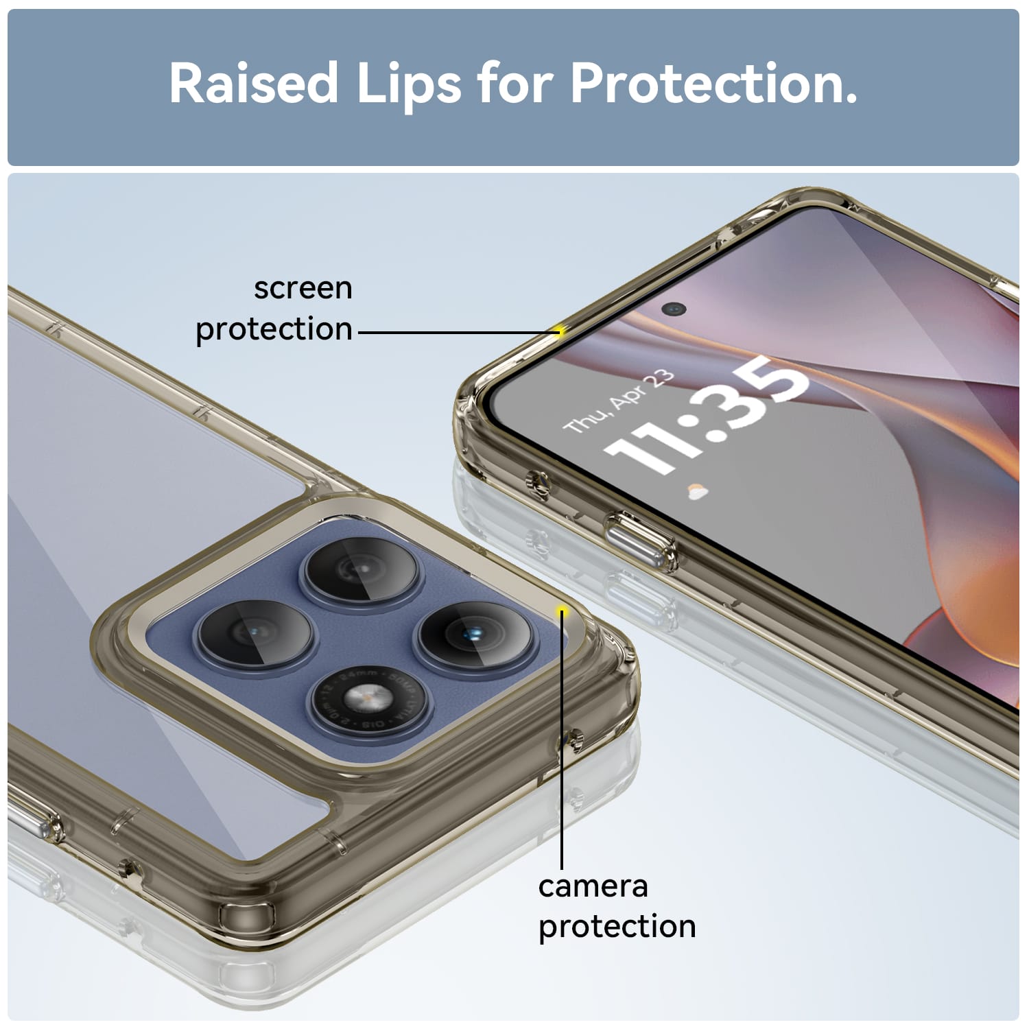 Moto Edge 60 Pro Soft Gel Case [Clear Grey]