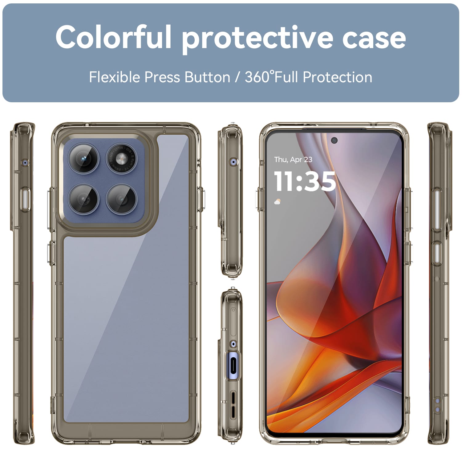 Moto Edge 60 Pro Soft Gel Case [Clear Grey]