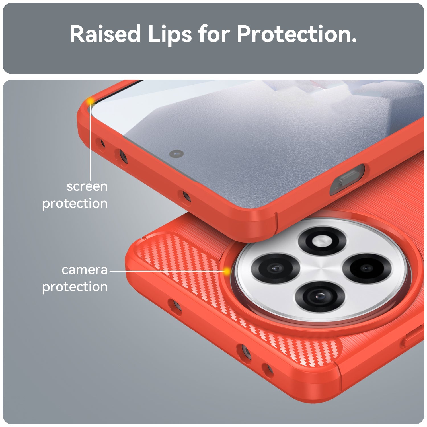 Oneplus 13R 5G Carbon Fibre Case [Red]
