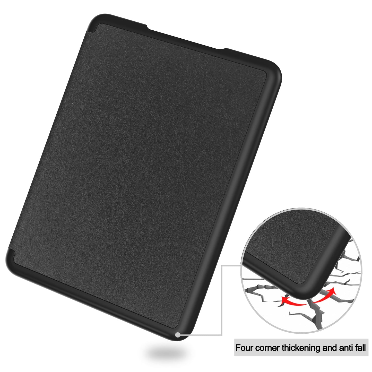 Kindle Paperwhite 6 (12th Gen 2024) Folio Pu Leather Case [Black]