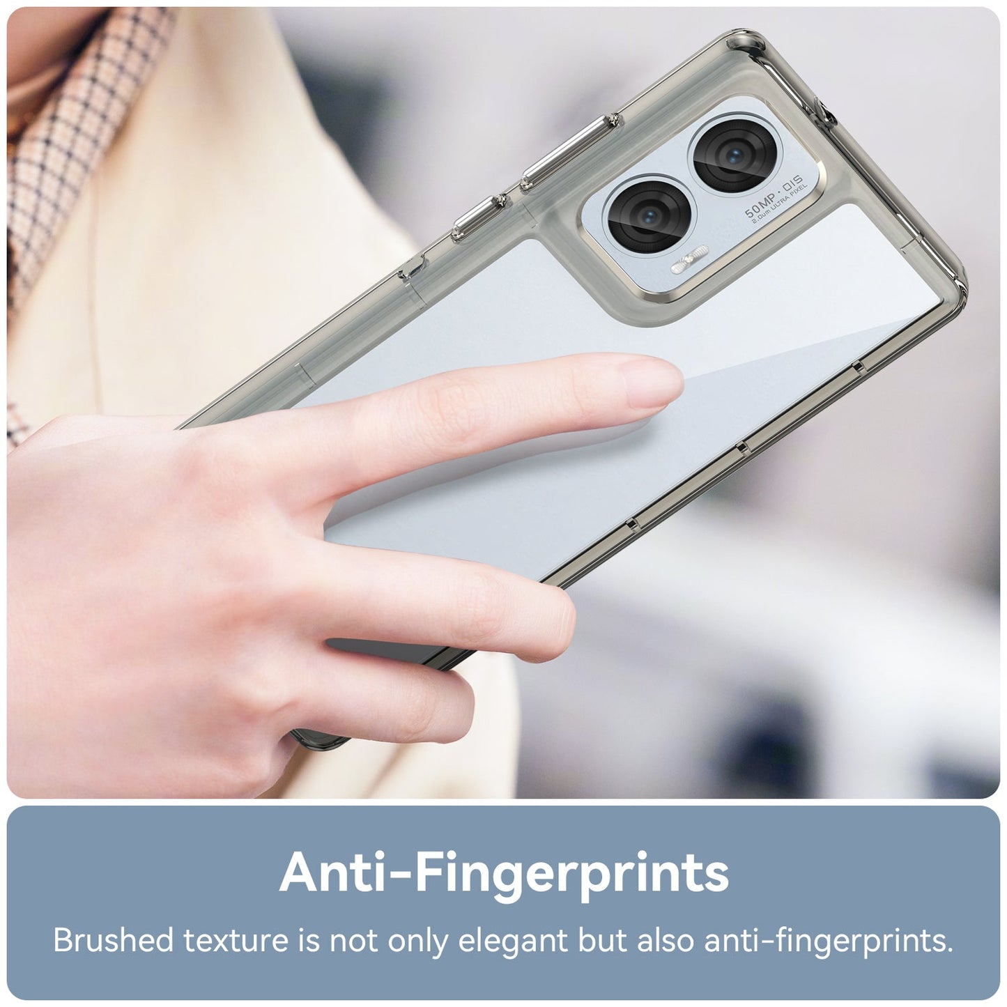 Moto Edge 50 Fusion Soft Gel Bumper Case [Clear Grey]