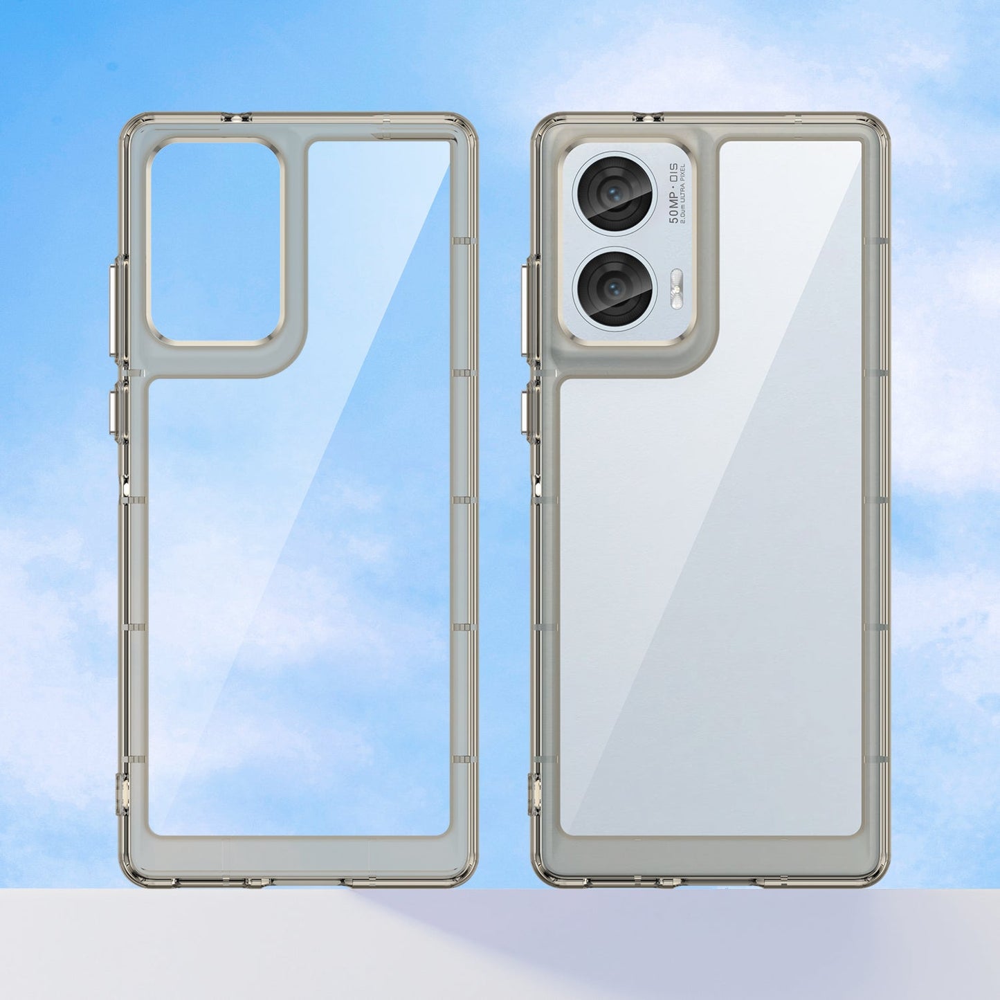 Moto Edge 50 Fusion Soft Gel Bumper Case [Clear Grey]