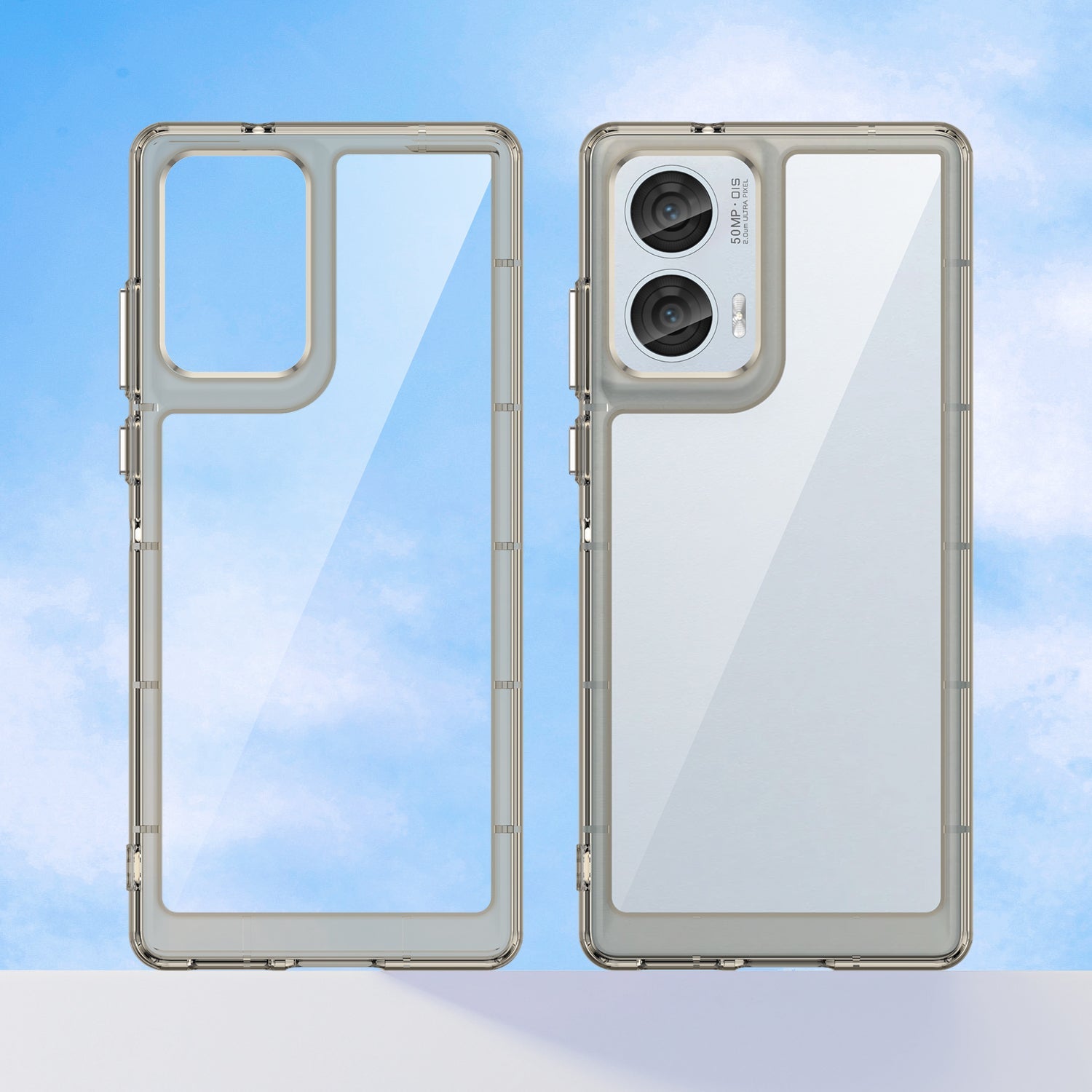 Moto Edge 50 Fusion Soft Gel Bumper Case [Clear Grey]