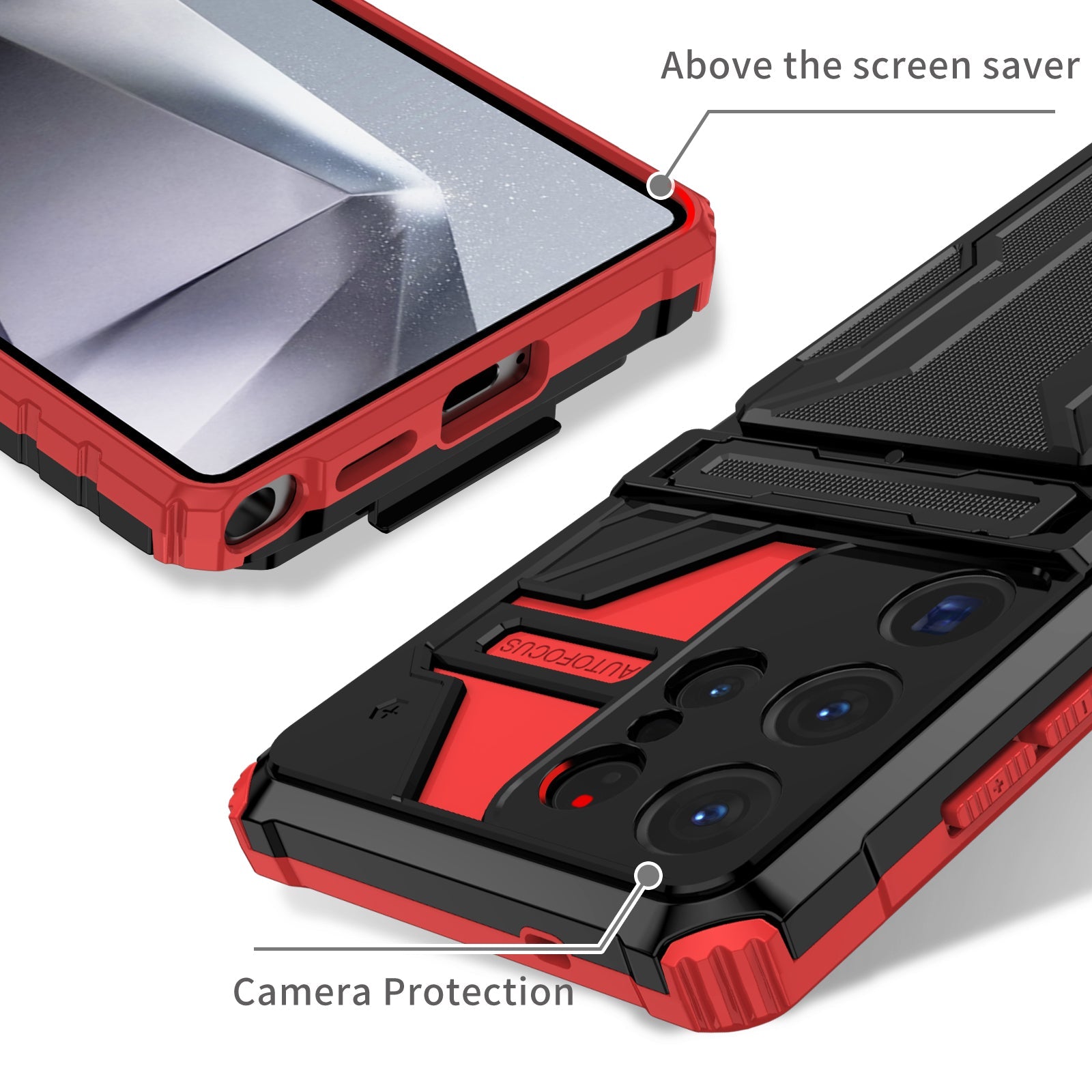 Galaxy S25 Ultra Kickstand Heavy Duty Case [Red]