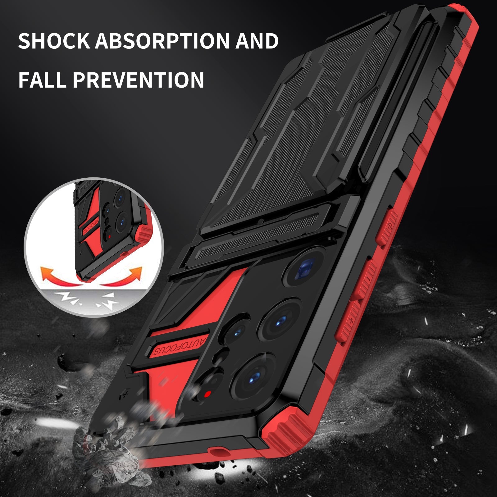 Galaxy S25 Ultra Kickstand Heavy Duty Case [Red]