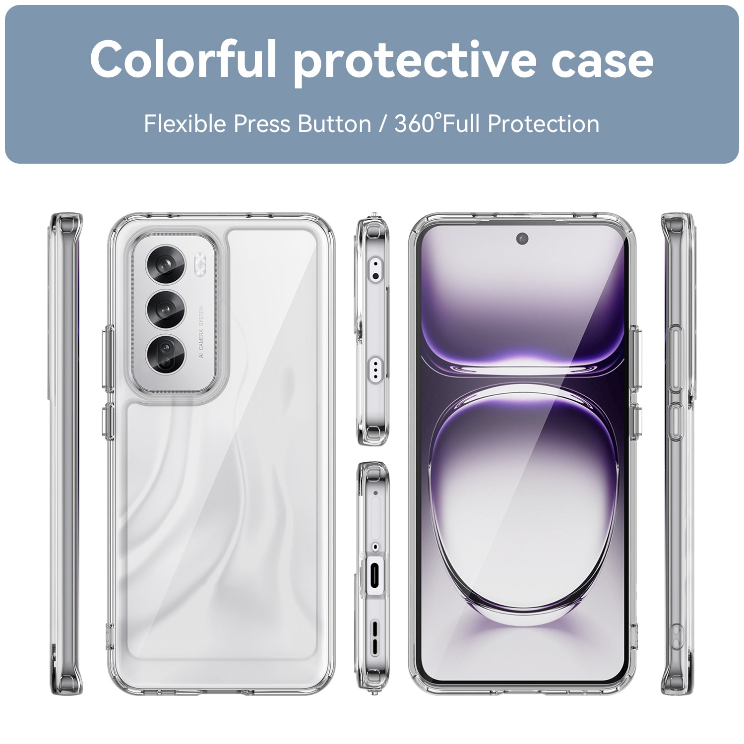 Oppo Reno 12 Soft Gel Bumper Case [Clear]