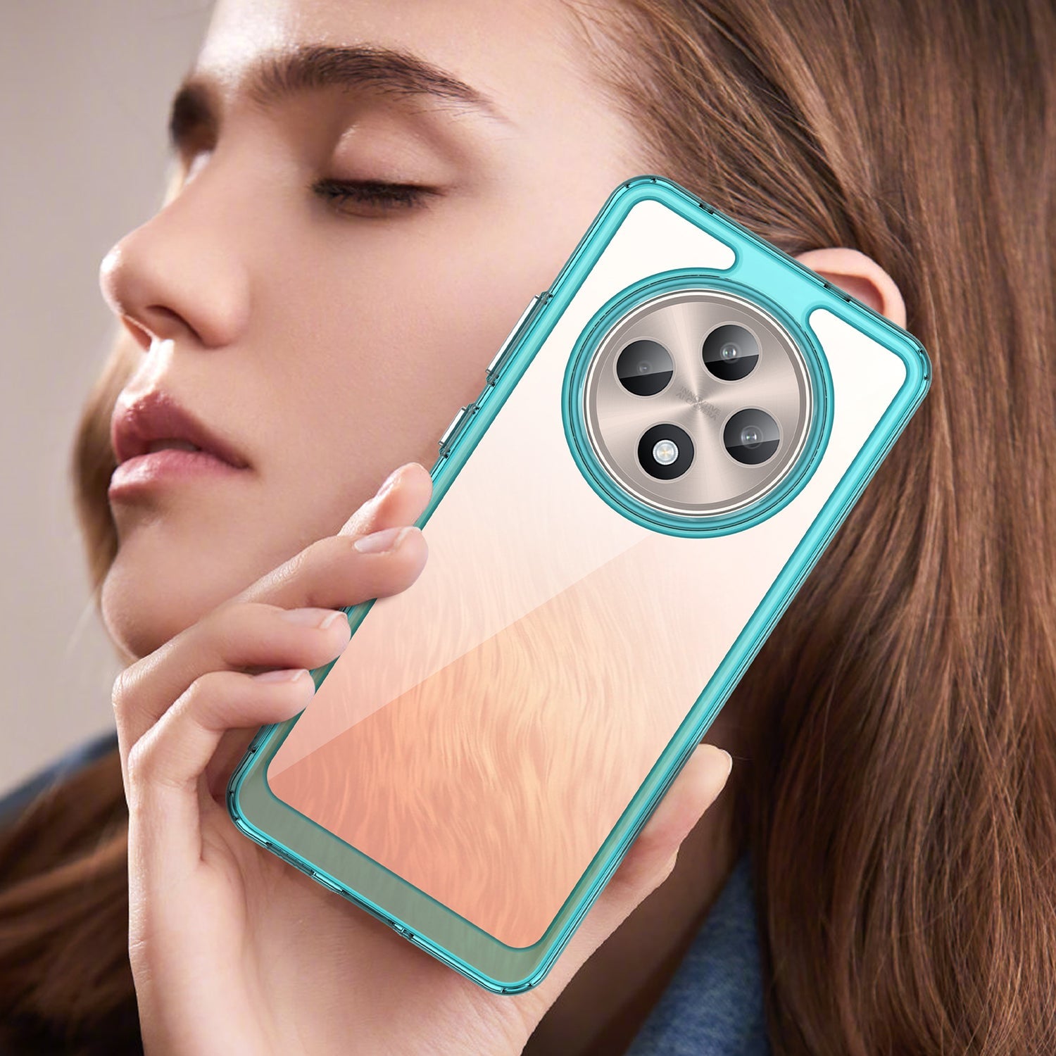 Oppo Reno 12F 5G Soft Gel Bumper Case [Clear Blue]