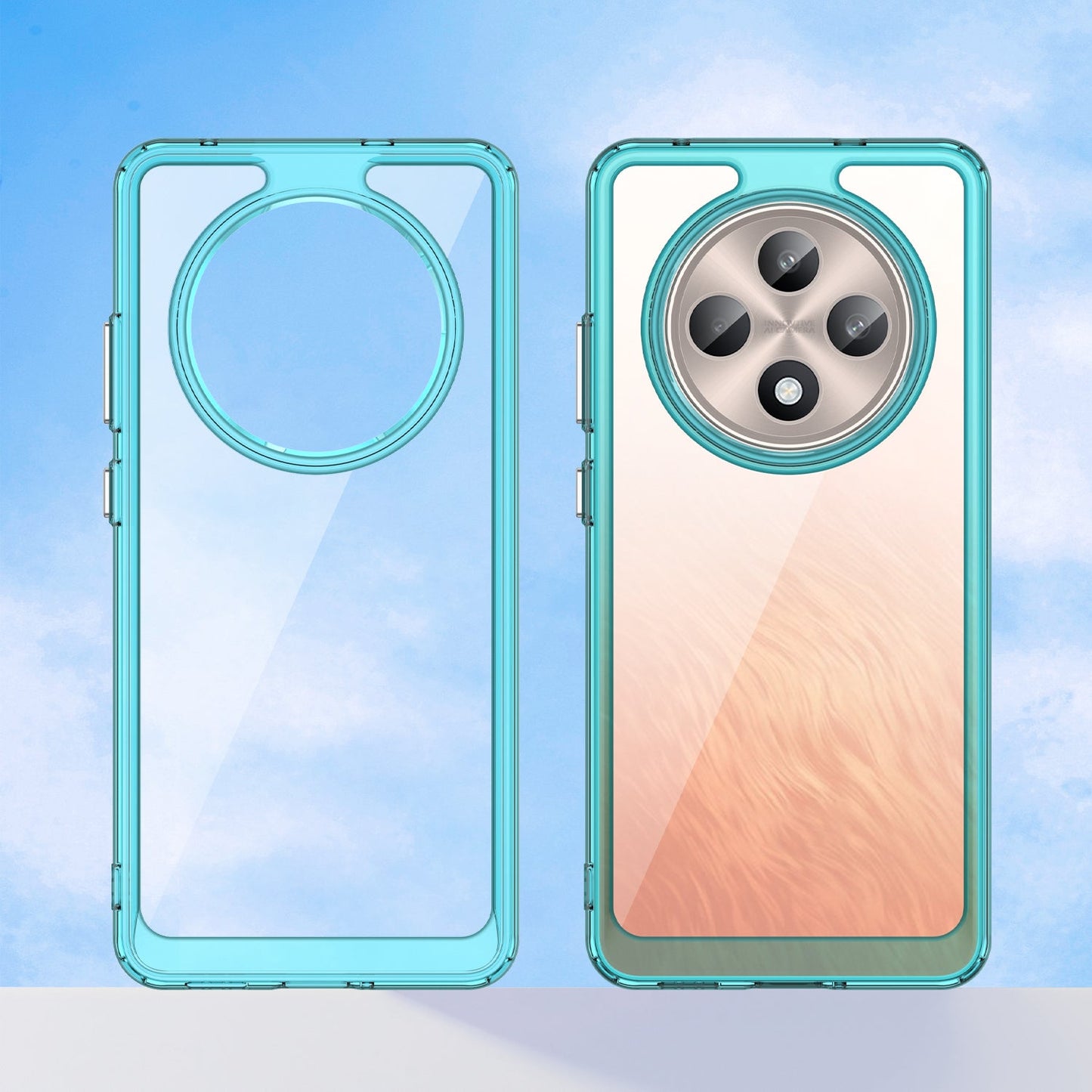 Oppo Reno 12F 5G Soft Gel Bumper Case [Clear Blue]