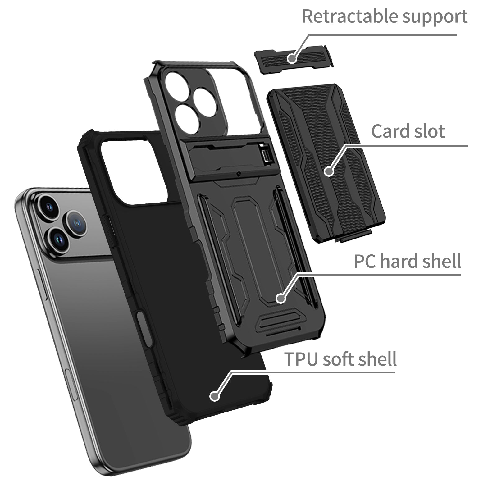 Iphone 17 Pro Max Heavy Duty Case [Black]