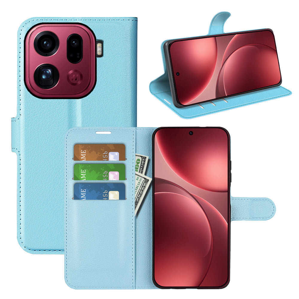 Oppo Find X9 Pro Pu Wallet Case [Lightblue]