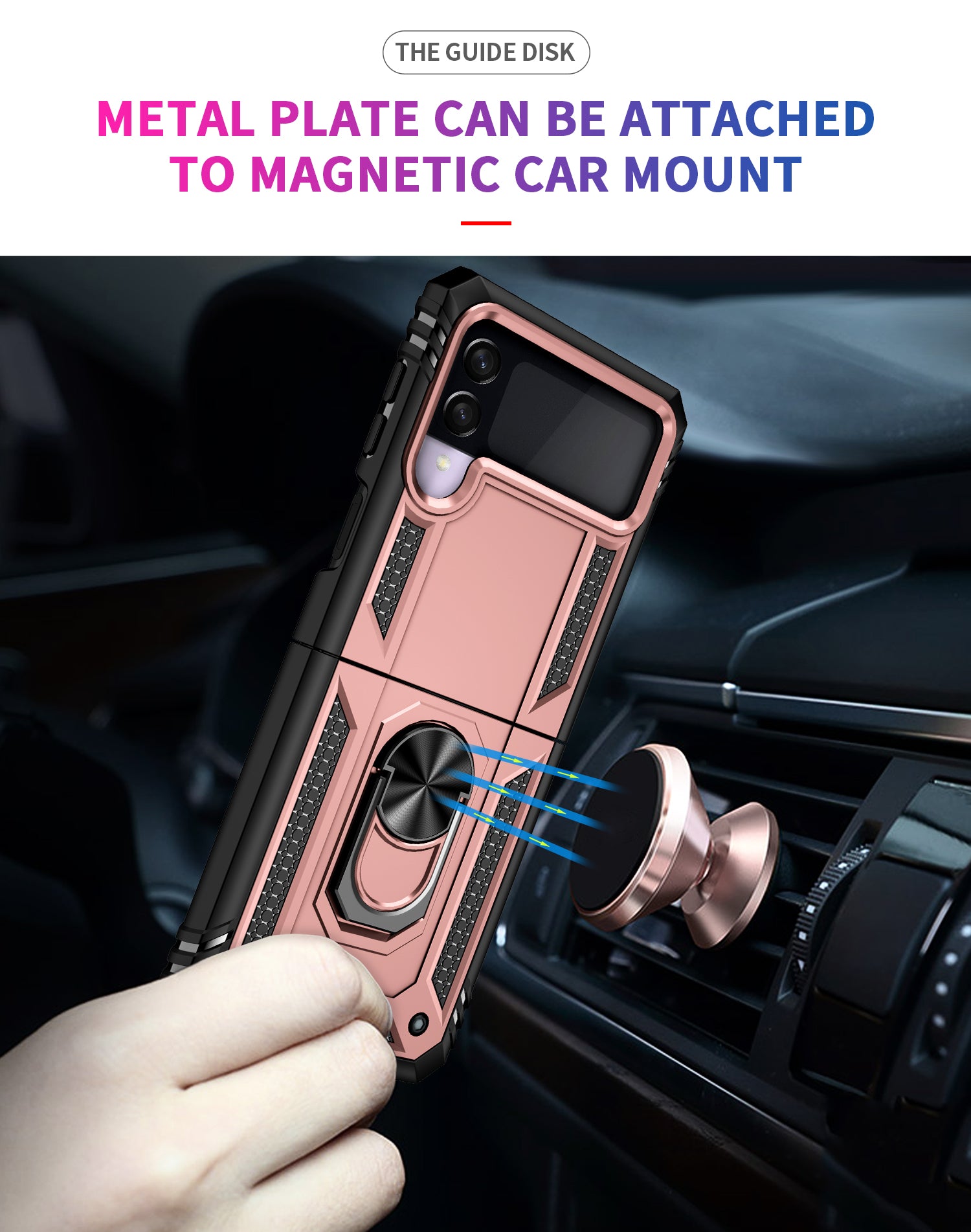 Galaxy Z Flip3 5G Military Armour Case [Rosegold]