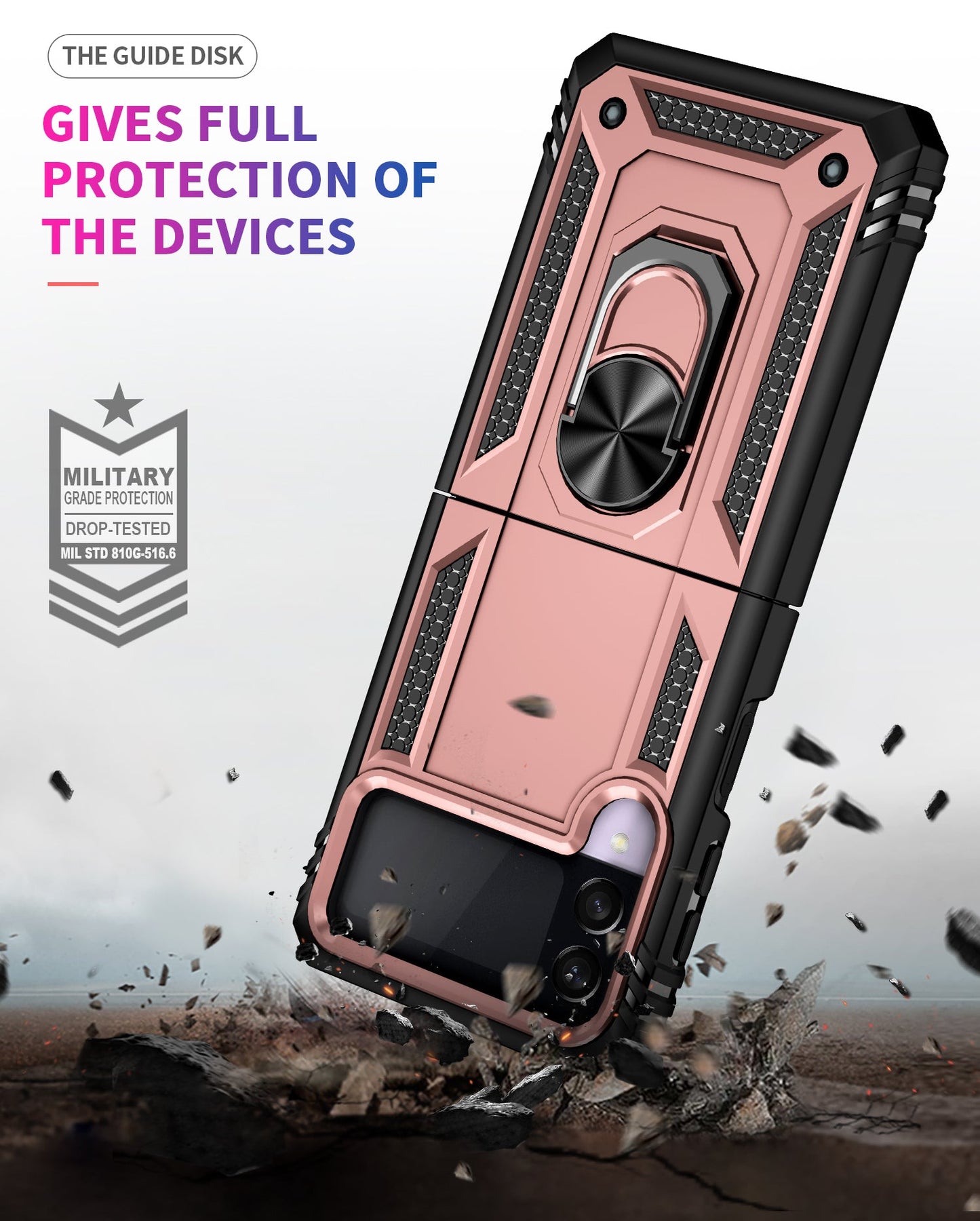 Galaxy Z Flip3 5G Military Armour Case [Rosegold]
