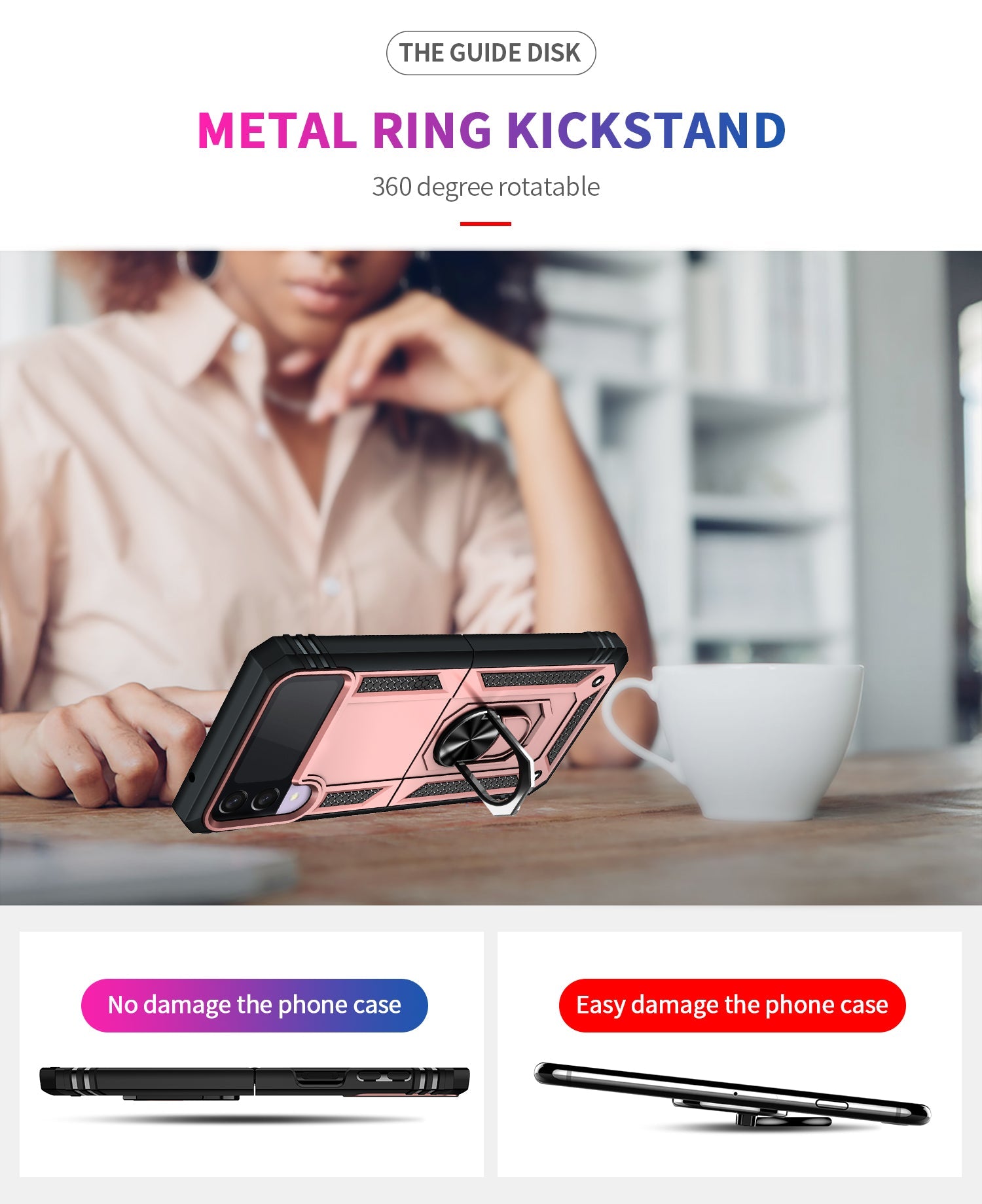Galaxy Z Flip3 5G Military Armour Case [Rosegold]