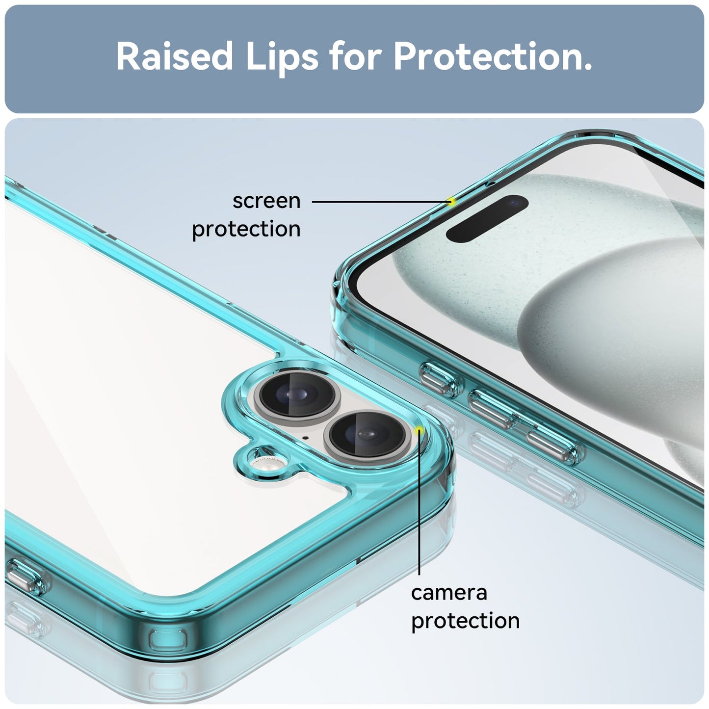 Iphone 16 Plus Soft Gel Case [Clear Blue]