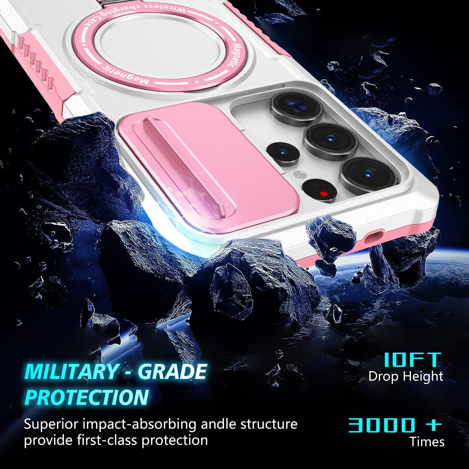 Galaxy S25 Ultra Magsafe Sliding Cover Case [Pinkwhite]