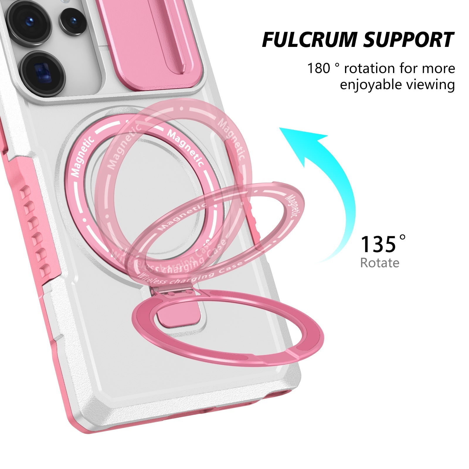 Galaxy S25 Ultra Magsafe Sliding Cover Case [Pinkwhite]