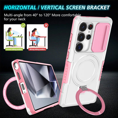 Galaxy S25 Ultra Magsafe Sliding Cover Case [Pinkwhite]