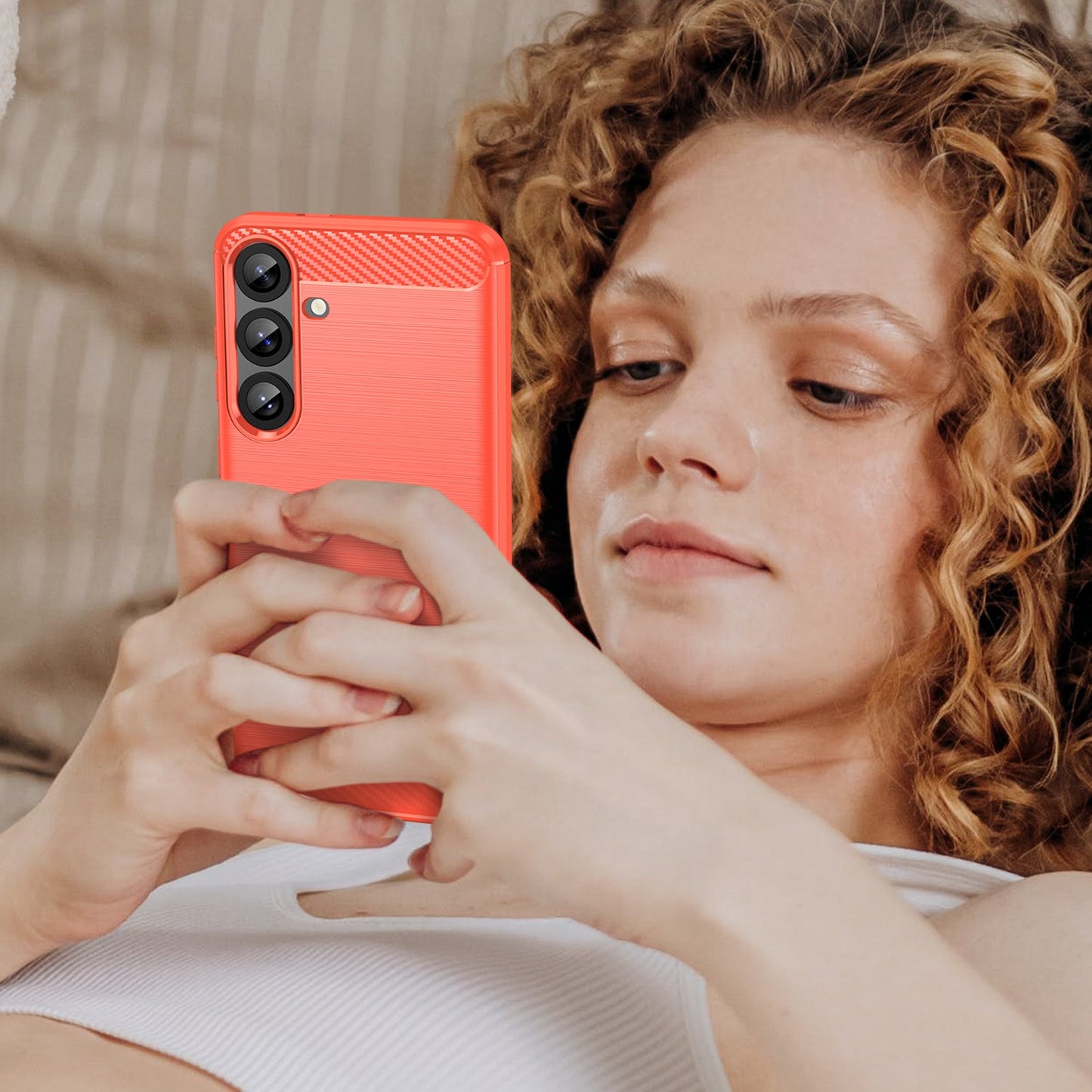 Galaxy S25 Plus Carbon Fibre Case [Red]