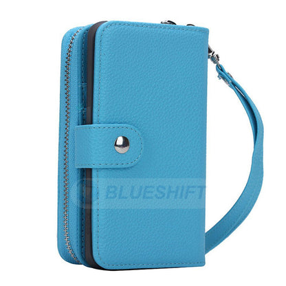 Samsung Galaxy S7 Edge Zipper Wallet Case LightBlue