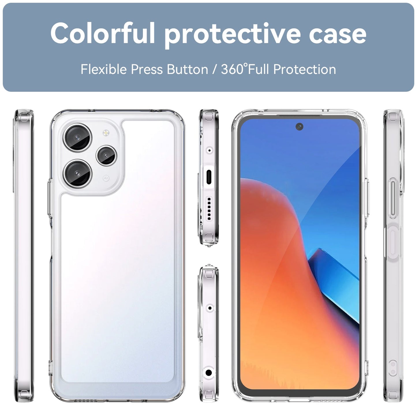 Xiaomi Redmi 12 5G Soft Gel Bumper Case [Clear]