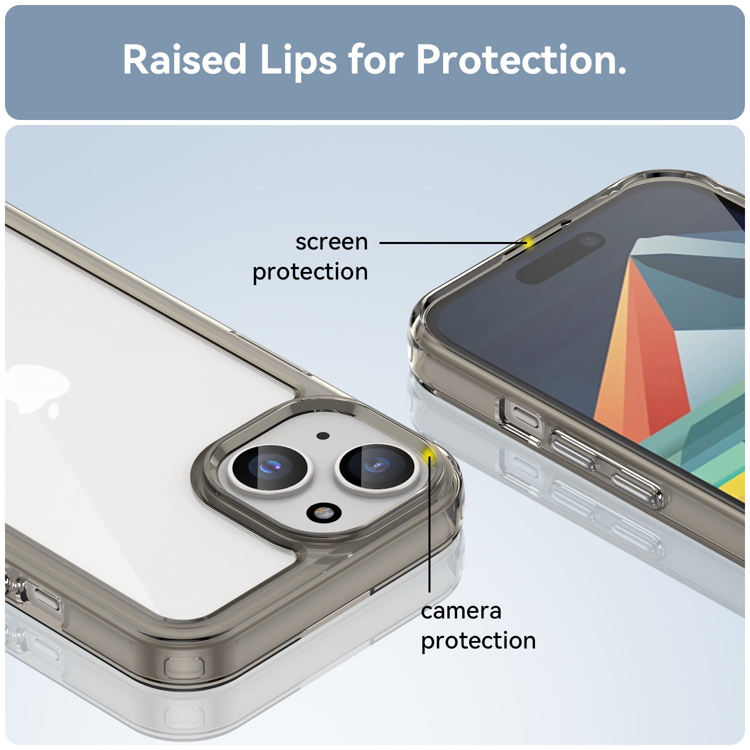 Iphone 15 Soft Gel Case [Clear Grey]