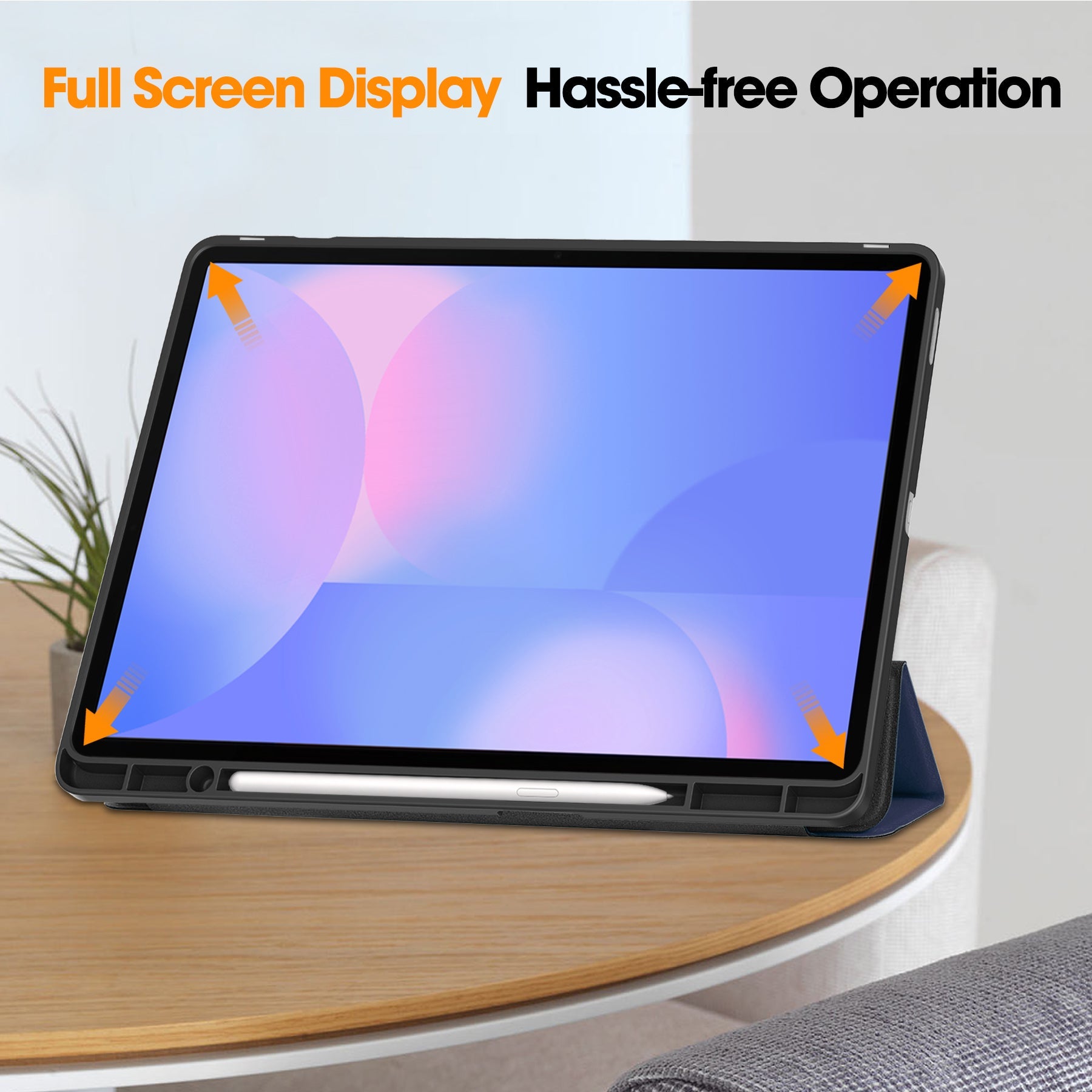 Tab S10Fe Plus Tri-Fold Pen Holder Case [Navy]