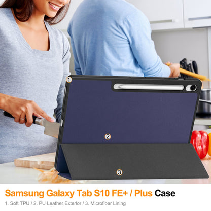Tab S10Fe Plus Tri-Fold Pen Holder Case [Navy]