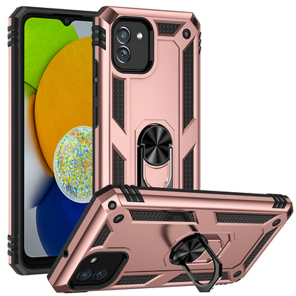 Galaxy A03 Military Armour Ring Case [Rosegold]