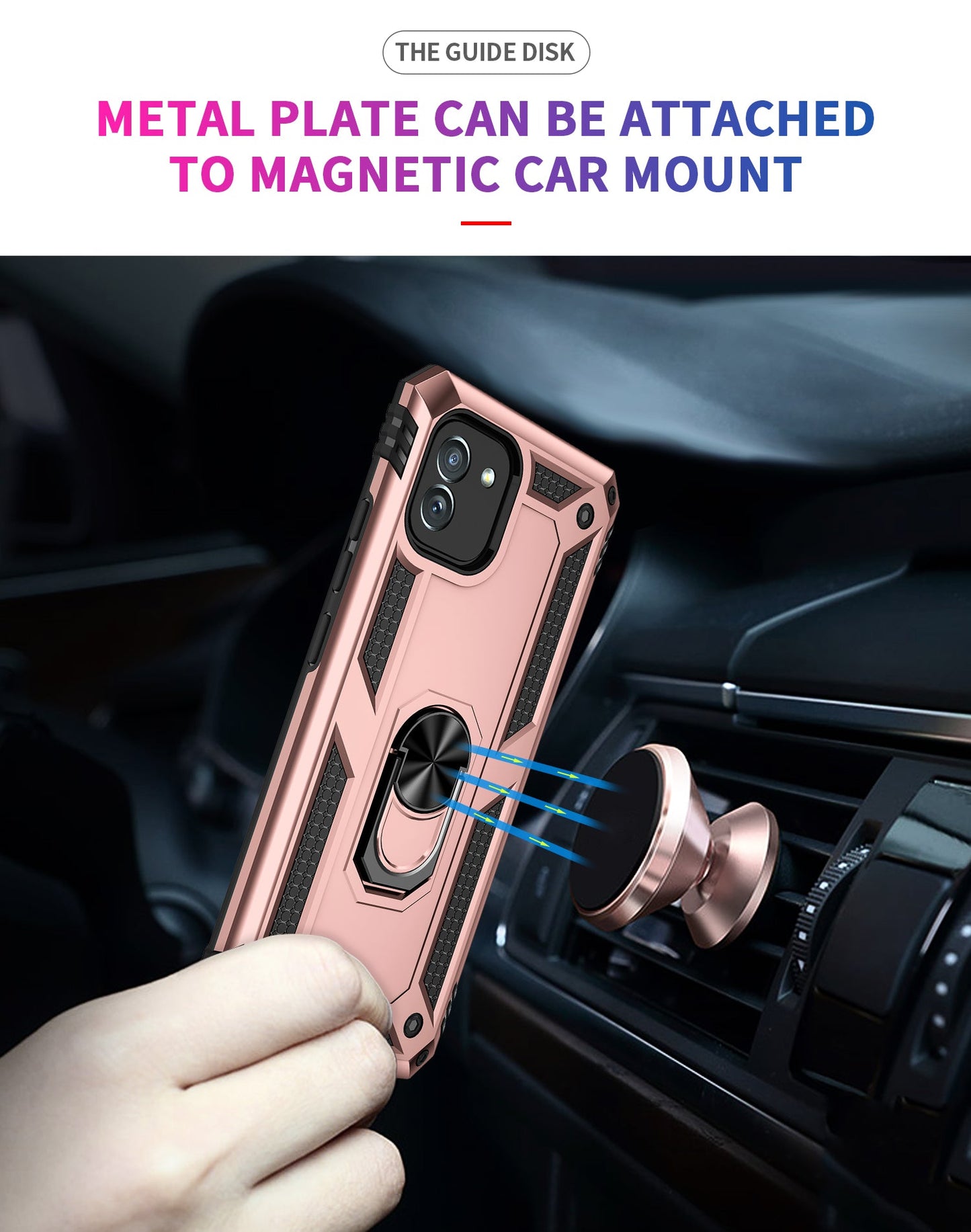 Galaxy A03 Military Armour Ring Case [Rosegold]