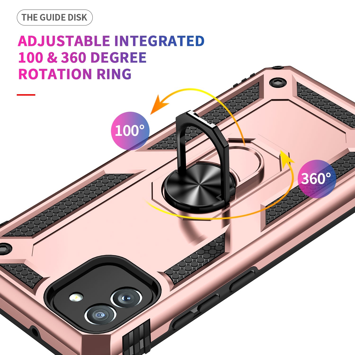 Galaxy A03 Military Armour Ring Case [Rosegold]