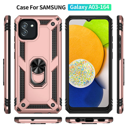 Galaxy A03 Military Armour Ring Case [Rosegold]