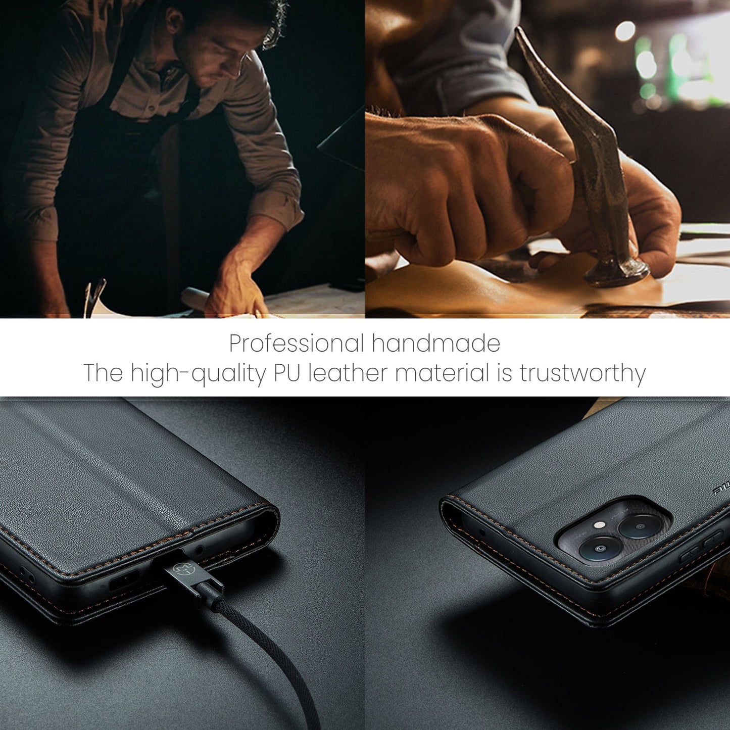 Xiaomi Poco C65 Pu Wallet Case [Black]