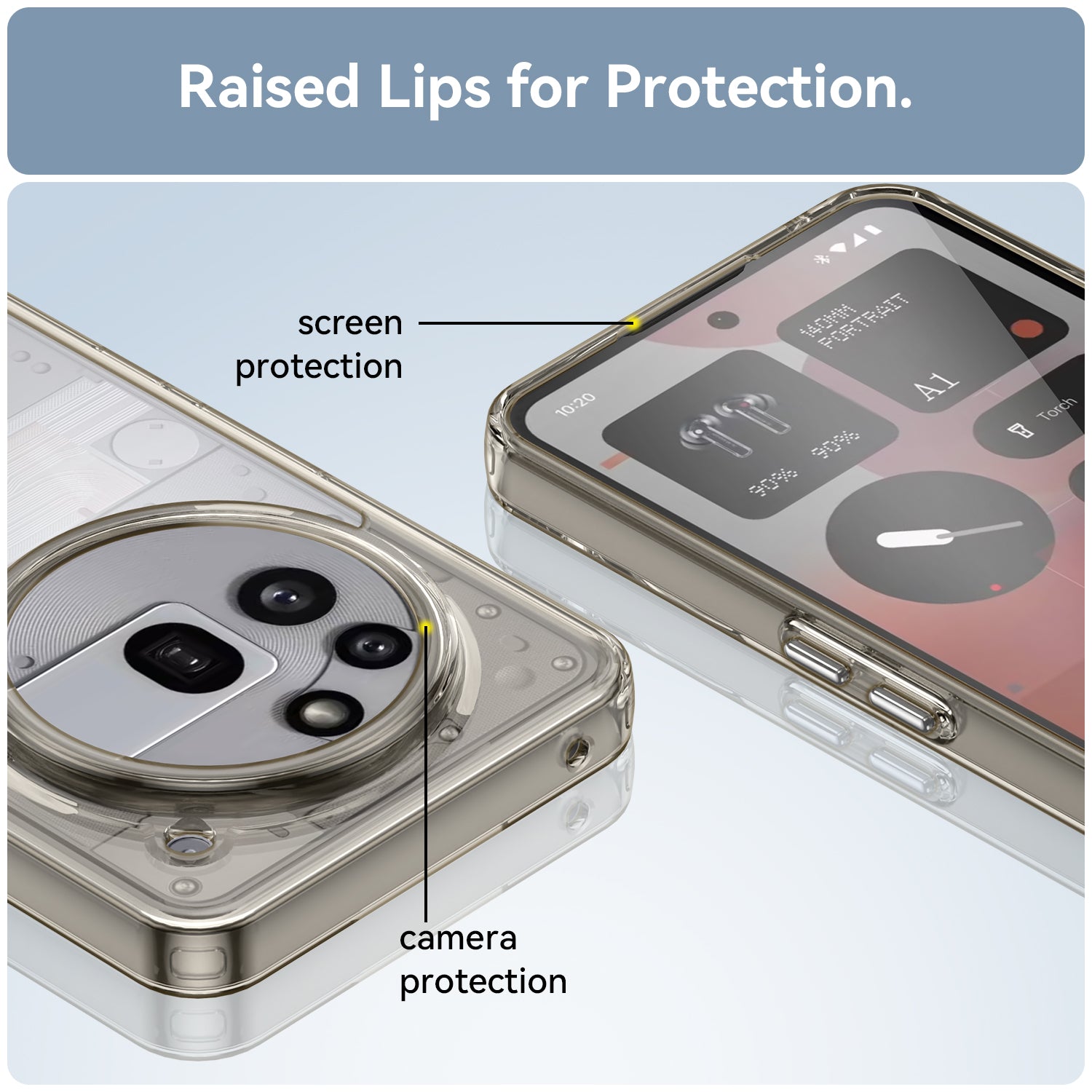 Nothing Phone (3A) Pro Soft Gel Case [Clear Grey]