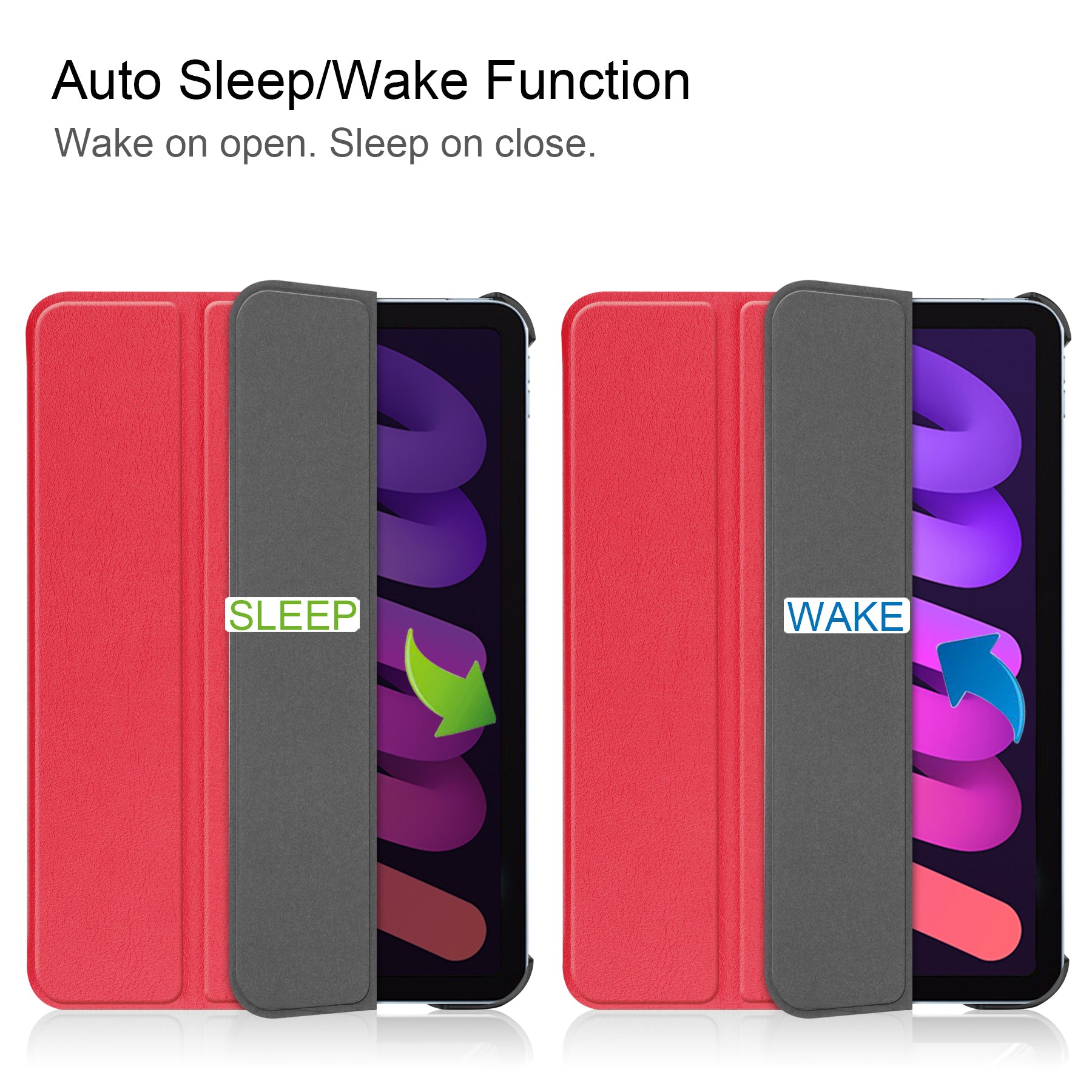 Ipad Mini 7 (A17 Pro 2024) Tri-fold Pu Case [Red]