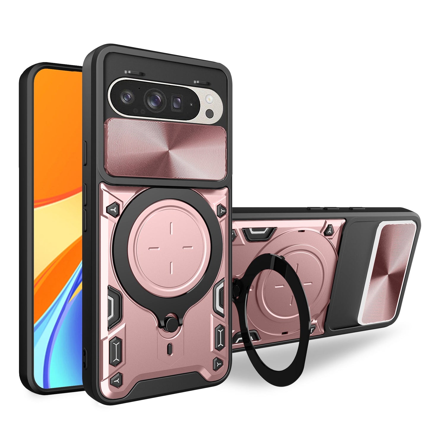 Google Pixel 10 Pro Ring Kickstand Case [Rose Gold]
