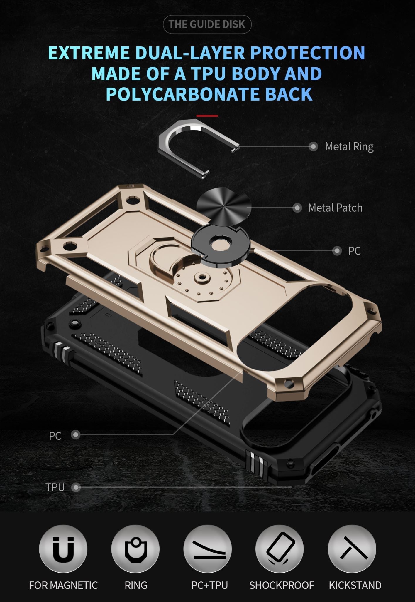 Google Pixel 9 Pro Military Armour Case [Gold]