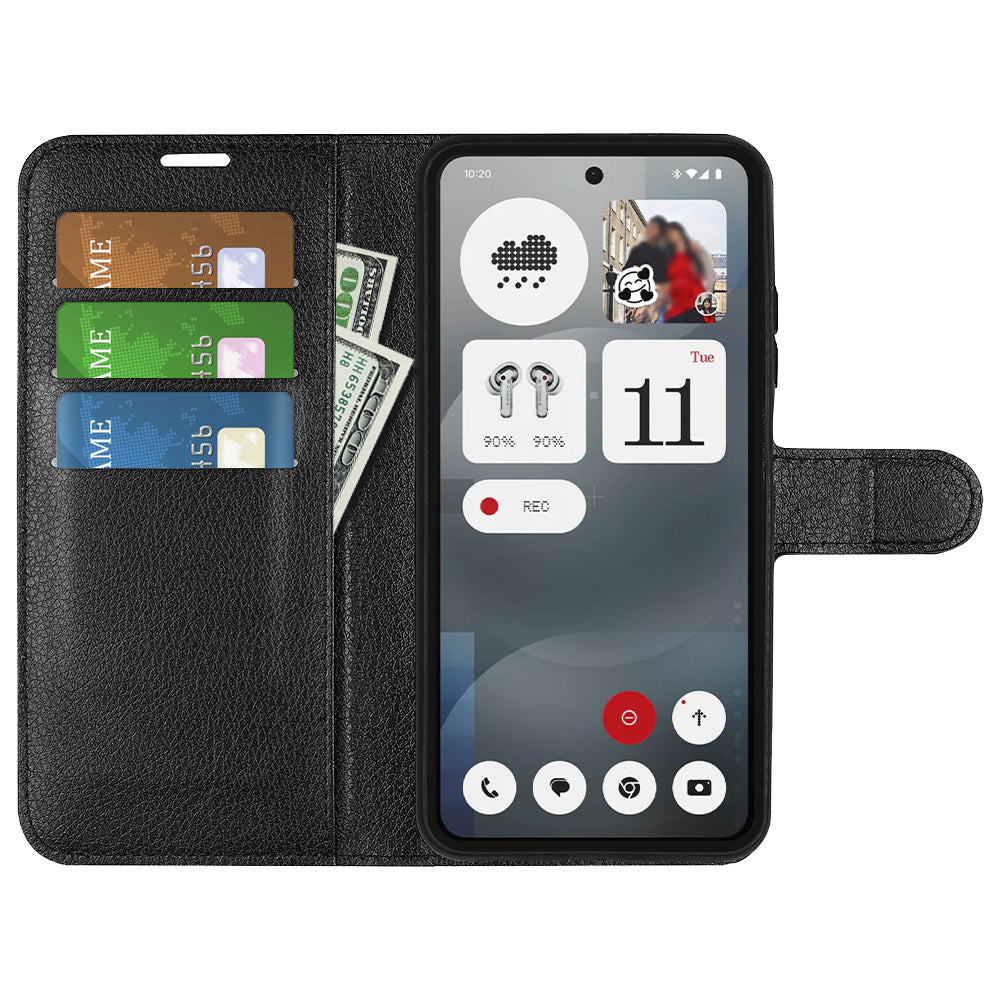 Nothing Phone (3a) Pu Wallet Case [Black]