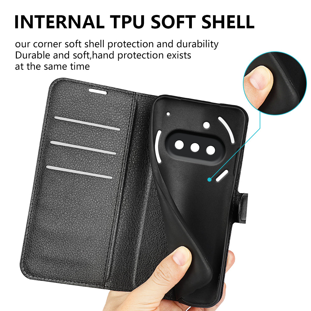 Nothing Phone (3a) Pu Wallet Case [Black]