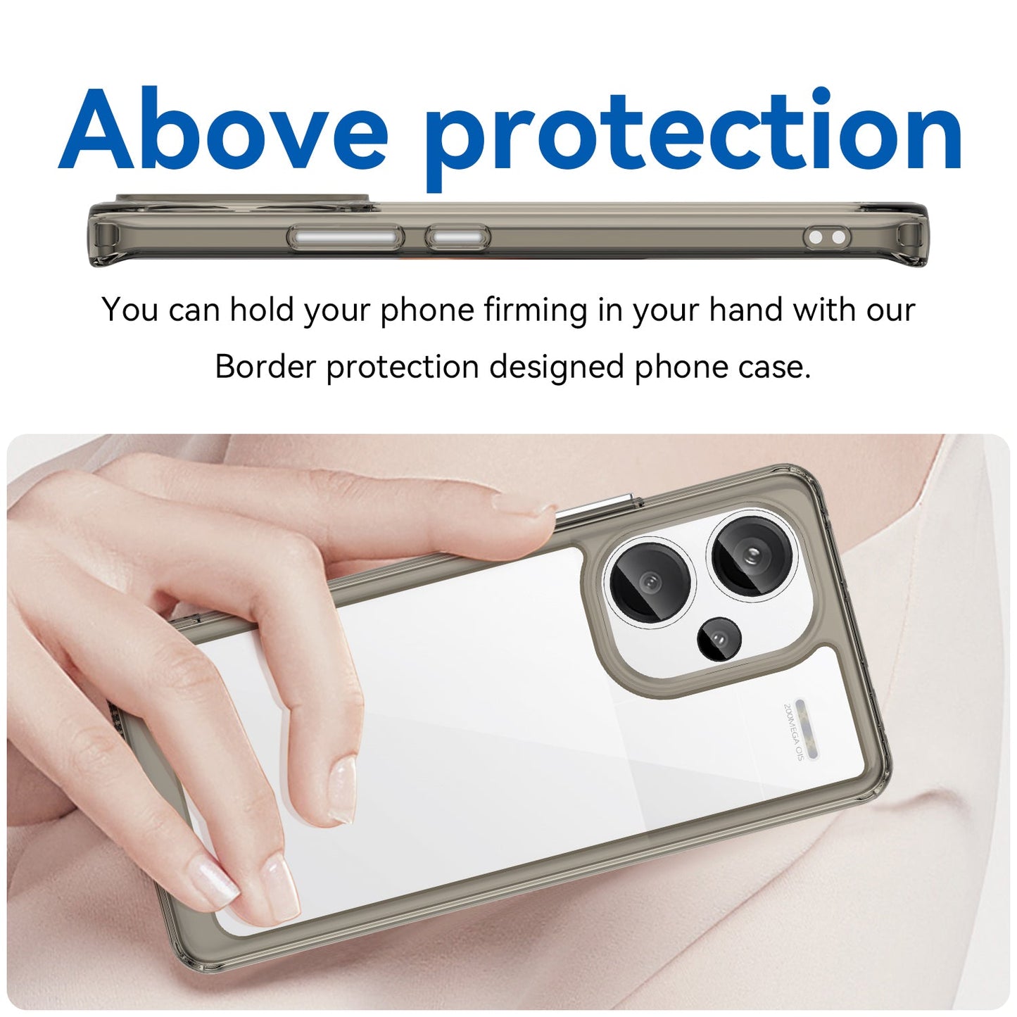 Xiaomi Redmi Note 13 Pro+ 5G Soft Gel Bumper Case [Clear Grey]