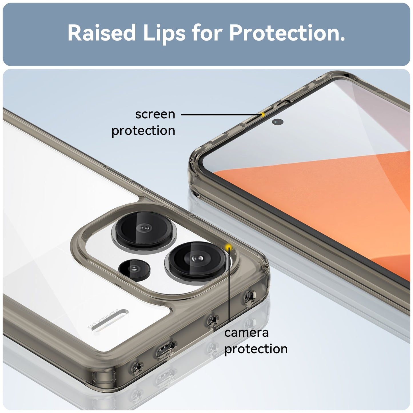 Xiaomi Redmi Note 13 Pro+ 5G Soft Gel Bumper Case [Clear Grey]