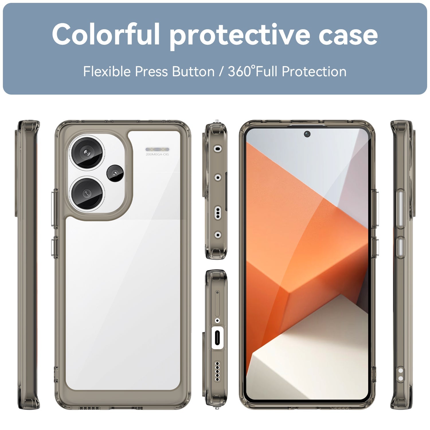 Xiaomi Redmi Note 13 Pro+ 5G Soft Gel Bumper Case [Clear Grey]