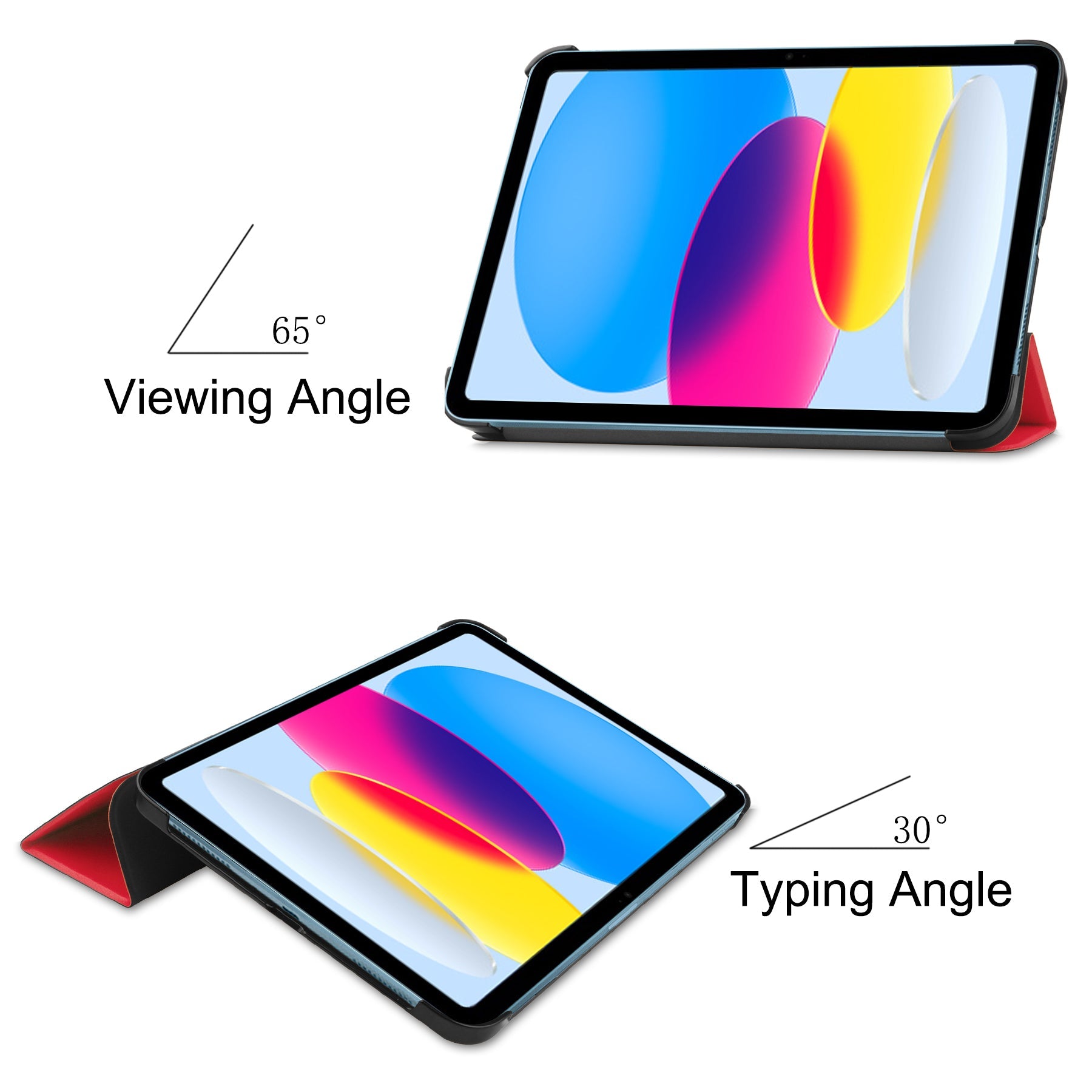 Ipad 11 (A16, 2025) Tri-fold Pu Case [Red]