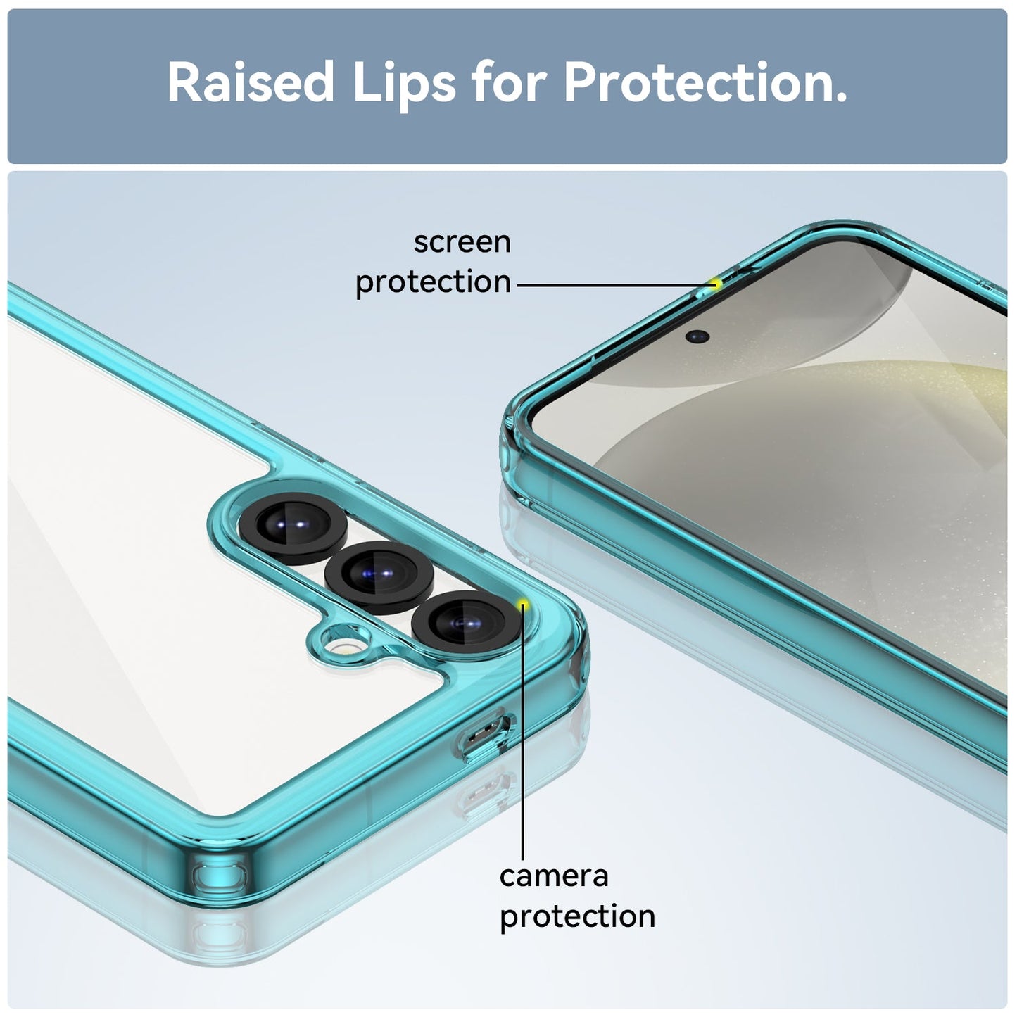 Galaxy S25 Soft Gel Bumper Case [Clear Blue]
