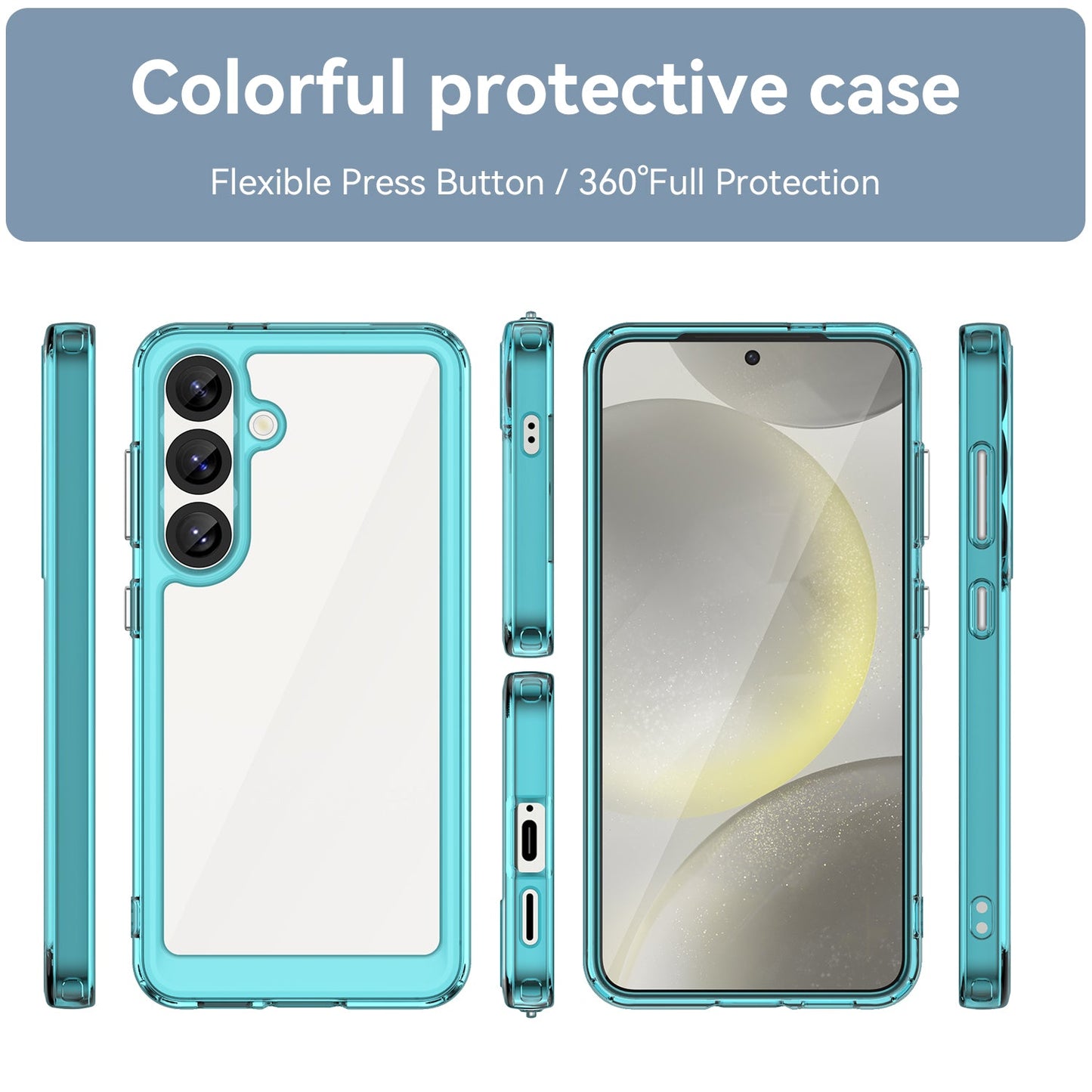 Galaxy S25 Soft Gel Bumper Case [Clear Blue]