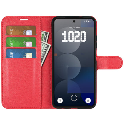 Nothing Phone (3A) Pro Pu Wallet Case [ Red ]