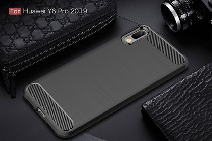 Huawei Y6 Pro 2019 Carbon Fibre Case Black