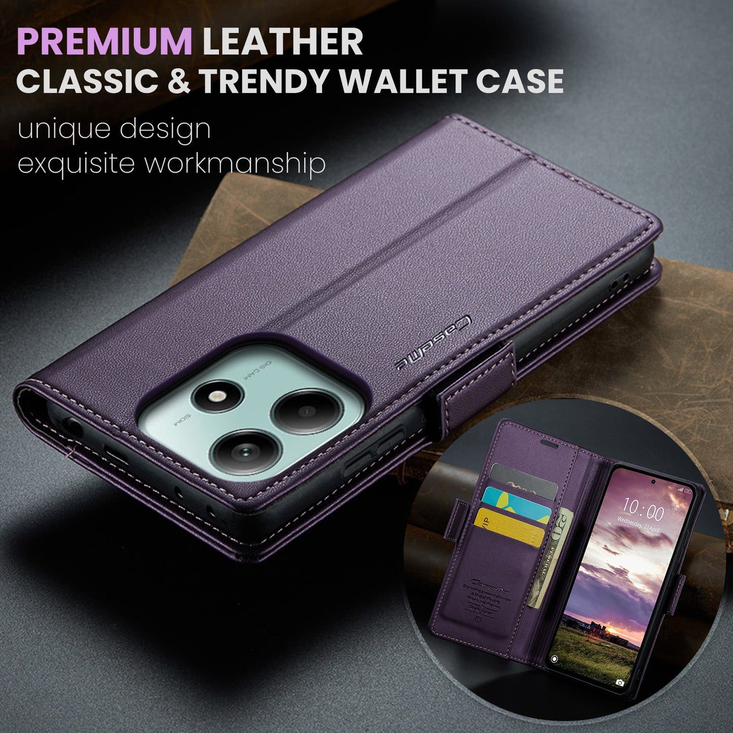 Xiaomi Redmi Note 14 5G Pu Wallet Case [Purple]