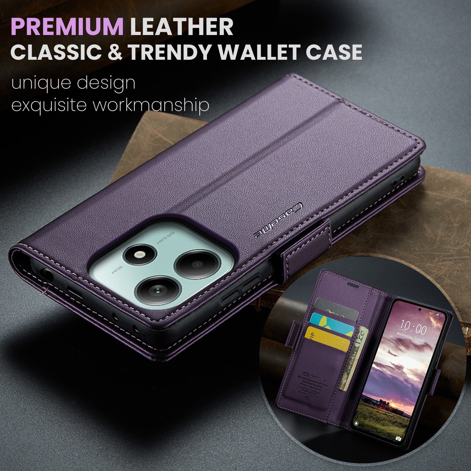 Xiaomi Redmi Note 14 5G Pu Wallet Case [Purple]